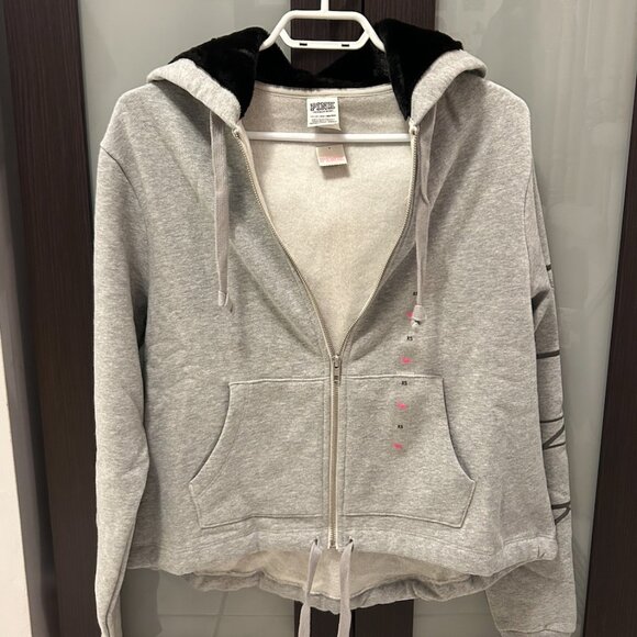 Victoria's Secret Pink Fleece Zip Up - Grey - Picture 2 of 2